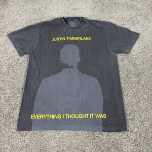 Justin Timberlake Shirt Mens Medium Gray Forget Tomorrow Tour Graphic Tee
